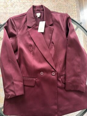 A New Day Women's Double-Breasted Satin Blazer Size S